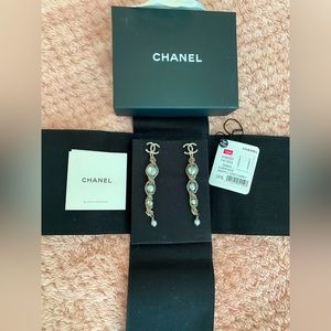 Silver/Gray Chanel Earrings